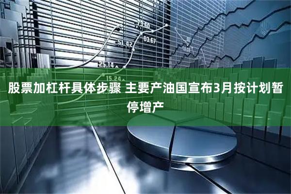 股票加杠杆具体步骤 主要产油国宣布3月按计划暂停增产